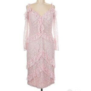 Tadashi Shoji Size 6 Pink Cocktail dress Intricate Lace Detail